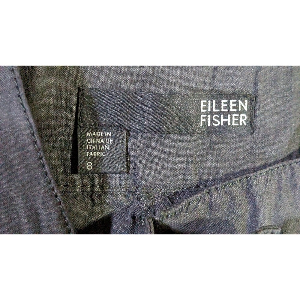 Eileen Fisher Womens Size 8 30x24 Gray Linen Blend Stretch Pants Italian Fabric - Picture 6 of 11
